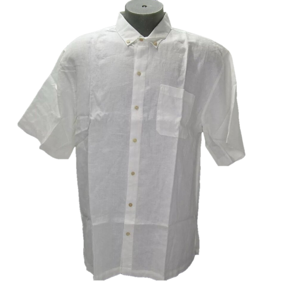NEW KENNY FLOWERS Mens Shirt White The Casa Blanca Short Sleeve Linen Size XXXL